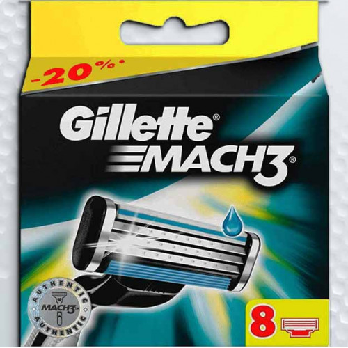 Леза Gillette Mach3 упаковка 8 шт