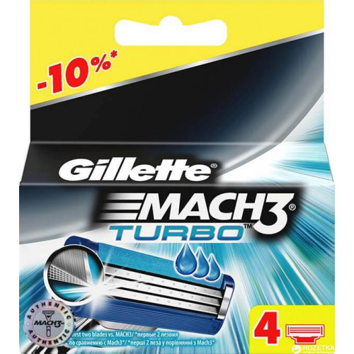 Лезвия Gillette Mach3 Turbo 4 шт